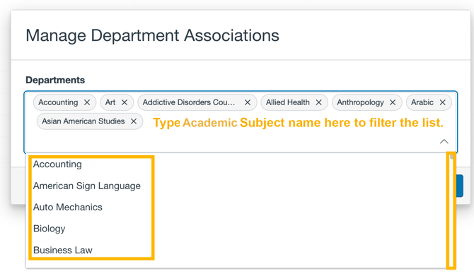 DepartmentAssociations